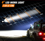 NNEDSZ 2x 4inch 80W Square LED Work Lights Bar CREE Spot Flood Reverse 4WD Ute Truck