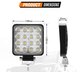 NNEDSZ 2x 4inch 80W Square LED Work Lights Bar CREE Spot Flood Reverse 4WD Ute Truck