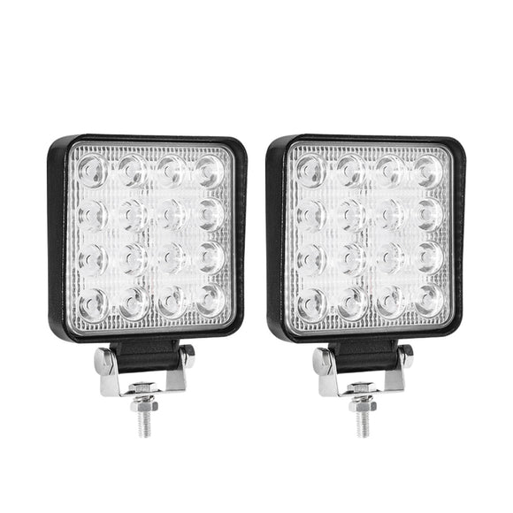 NNEDSZ 2x 4inch 80W Square LED Work Lights Bar CREE Spot Flood Reverse 4WD Ute Truck