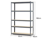 NNEDPE Heavy Duty 5 Shelf Storage Unit - 180 x 90 x 40cm
