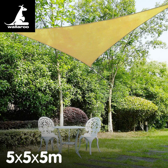 NNEDPE Wallaroo Triangle Shade Sail 5m x 5m x 5m - Sand