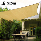 NNEDPE Wallaroo Square Shade Sail 5m x 5m - Sand
