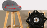NNEDPE 2 X Wooden Bar Stools Grey Fabric