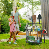 NNECW Garden Tool Organizer with Storage Bag for Long Handle Tool Storage