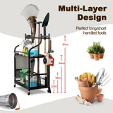 NNECW Garden Tool Organizer with Storage Bag for Long Handle Tool Storage