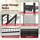 NNECW Garden Tool Organizer with Storage Bag for Long Handle Tool Storage