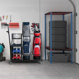 NNECW Golf Bag Storage Rack with Lockable Universal Wheels for Golfing Equipment