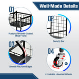 NNECW Golf Bag Storage Rack with Lockable Universal Wheels for Golfing Equipment