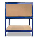 NNEDPE 2-Layered Work Bench Garage Storage Table Tool Shop Shelf Blue