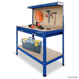 NNEDPE 2-Layered Work Bench Garage Storage Table Tool Shop Shelf Blue