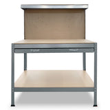NNEDPE 2-Layered Work Bench Garage Storage Table Tool Shop Shelf Silver
