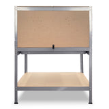 NNEDPE 2-Layered Work Bench Garage Storage Table Tool Shop Shelf Silver