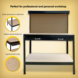 NNEDPE 2-Layered Work Bench Garage Storage Table Tool Shop Shelf