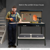 NNEDPE 2-Layered Work Bench Garage Storage Table Tool Shop Shelf