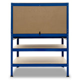 NNEDPE 3-Layered Work Bench Garage Storage Table Tool Shop Shelf Blue
