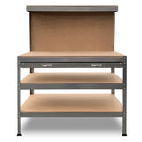 NNEDPE 3-Layered Work Bench Garage Storage Table Tool Shop Shelf Silver