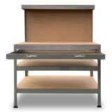 NNEDPE 3-Layered Work Bench Garage Storage Table Tool Shop Shelf Silver