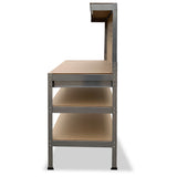 NNEDPE 3-Layered Work Bench Garage Storage Table Tool Shop Shelf Silver