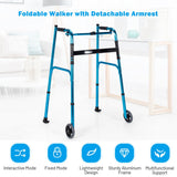NNECW Lightweight Foldable Standard Walker for Senior &amp Elderly-Navy