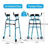NNECW Lightweight Foldable Standard Walker for Senior &amp Elderly-Navy