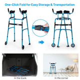 NNECW Lightweight Foldable Standard Walker for Senior &amp Elderly-Navy