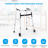 NNECW Lightweight Foldable Standard Walker for Senior &amp Elderly-Silver