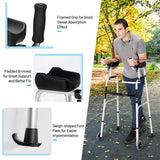 NNECW Lightweight Foldable Standard Walker for Senior &amp Elderly-Silver