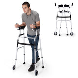 NNECW Lightweight Foldable Standard Walker for Senior &amp Elderly-Silver