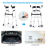 NNECW Lightweight Foldable Standard Walker for Senior &amp Elderly-Silver