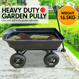 NNEDPE Garden Dump Cart Dumper Wagon Carrier Wheel Barrow  75L
