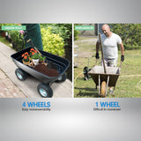 NNEDPE Garden Dump Cart Dumper Wagon Carrier Wheel Barrow  75L