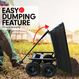 NNEDPE Garden Dump Cart Dumper Wagon Carrier Wheel Barrow  75L