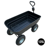 NNEDPE Garden Dump Cart Dumper Wagon Carrier Wheel Barrow  125L