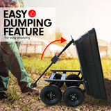 NNEDPE Garden Dump Cart Dumper Wagon Carrier Wheel Barrow  125L