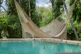 NNEDSZ Deluxe Outdoor Cotton Mexican Hammock  in Cream Colour King Size