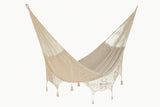 NNEDSZ Deluxe Outdoor Cotton Mexican Hammock  in Cream Colour King Size