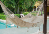 NNEDSZ Deluxe Outdoor Cotton Mexican Hammock  in Cream Colour King Size