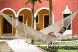 NNEDSZ Deluxe Outdoor Cotton Mexican Hammock  in Cream Colour King Size