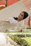 NNEDSZ Deluxe Outdoor Cotton Mexican Hammock  in Cream Colour King Size