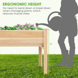 NNECW 80.5 cm High Elevated Wood Planter Box for Patio Backyard Balcony