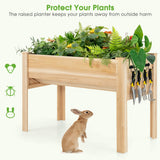 NNECW 80.5 cm High Elevated Wood Planter Box for Patio Backyard Balcony