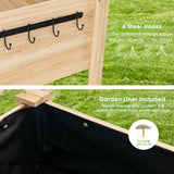 NNECW 80.5 cm High Elevated Wood Planter Box for Patio Backyard Balcony