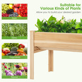 NNECW 80.5 cm High Elevated Wood Planter Box for Patio Backyard Balcony