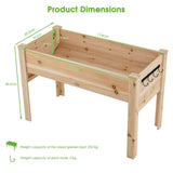 NNECW 80.5 cm High Elevated Wood Planter Box for Patio Backyard Balcony