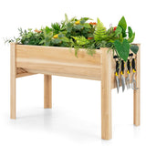 NNECW 80.5 cm High Elevated Wood Planter Box for Patio Backyard Balcony