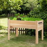 NNECW 80.5 cm High Elevated Wood Planter Box for Patio Backyard Balcony