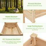 NNECW 80.5 cm High Elevated Wood Planter Box for Patio Backyard Balcony