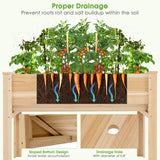 NNECW 80.5 cm High Elevated Wood Planter Box for Patio Backyard Balcony
