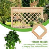 NNECW Wood Raised Garden Bed with Trellis & Open Storage Shelf & Drawer