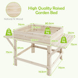 NNECW Raised Garden Bed with 2 Side Tables for Garden & Yard & Balcony